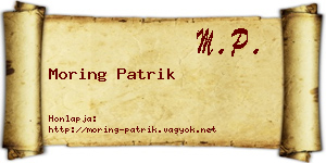 Moring Patrik névjegykártya